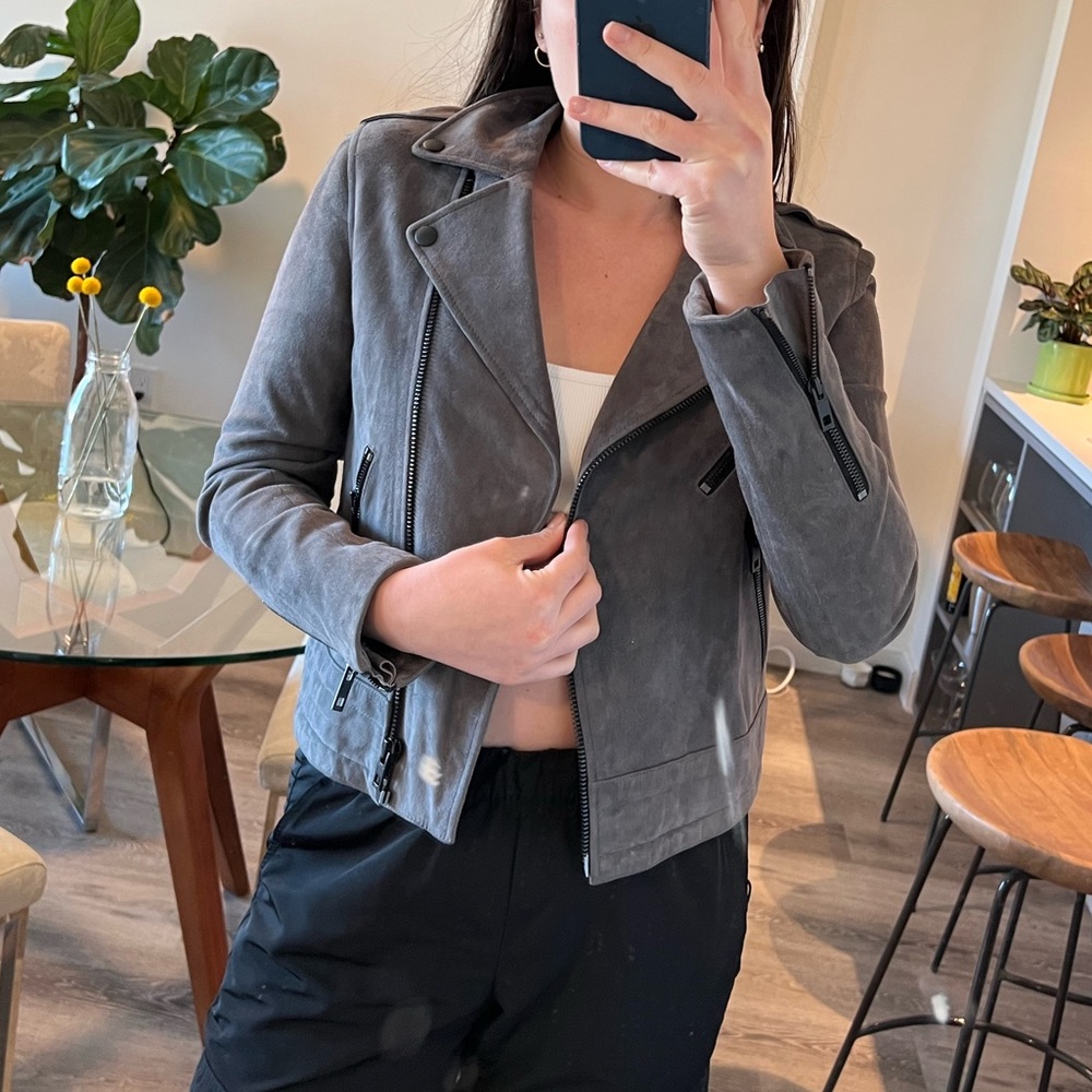 RAg n bone grey suede perfect condition jacket